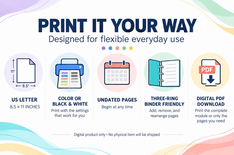 May Print Lettering Life Module Systems Caregiver | Printable Care Binder for Routines ...