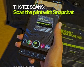 Grappig T-shirt met stressmeter voor studenten, Acid Green System Status (Snapchat Lens)