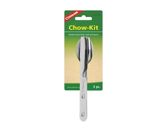 Compact 7" Stainless Steel Camping Utensil Set - Ideal Christmas & Outdoor Gift for Him: Dad, Husband, Boyfriend | Knife, Fork, Spoon Combo