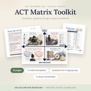 ACT-Matrix-Toolkit für die Therapie: Vorlagen und Werte-Arbeitsblätter für Therapeuten