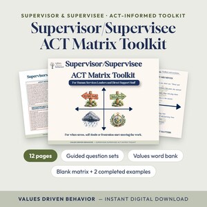 ACT Matrix Supervision Toolkit, Printable PDF for Bcba RBT Staff Support