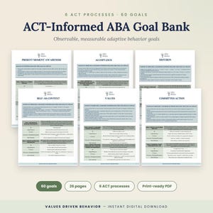 ABA-doelenbank, 60 meetbare, op ACT gebaseerde gedragsdoelen voor BCBA-planning