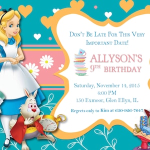 Invitation imprimable à Alice au pays des merveilles