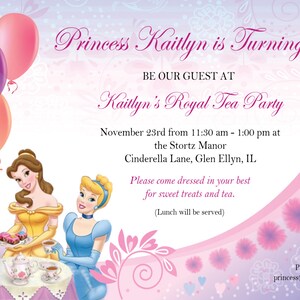 Printable Princess Tea Party Birthday Invite