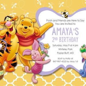 Druckbare Winnie the Pooh Geburtstagseinladung