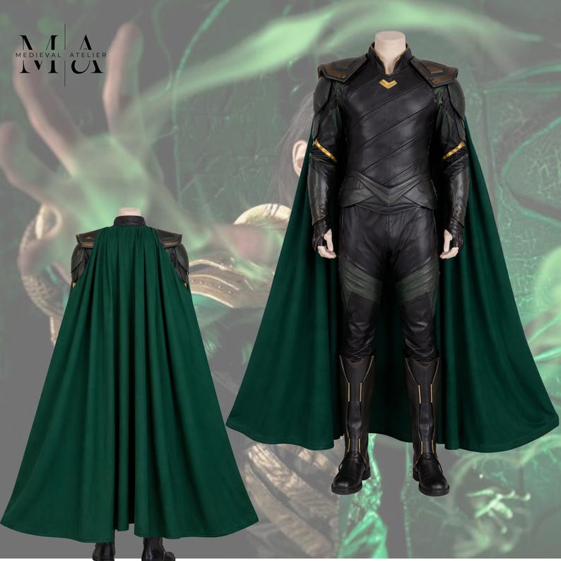Avengers Loki inspired costume with a detailed superhero villain design