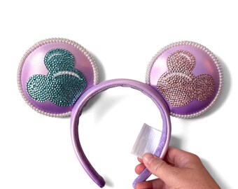 Custom bedazzled Mouse Ear Headband - Magical Mouse Head Balloon Ear Headband