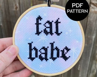 Fat Babe cross stitch PDF/pattern