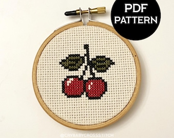 Cherries cross stitch PDF/pattern