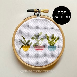 Plants cross stitch PDF/pattern