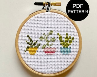 Plants cross stitch PDF/pattern