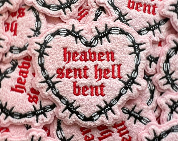 Heaven Sent Hell Bent iron-on patch