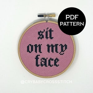 Sit on My Face cross stitch PDF/pattern