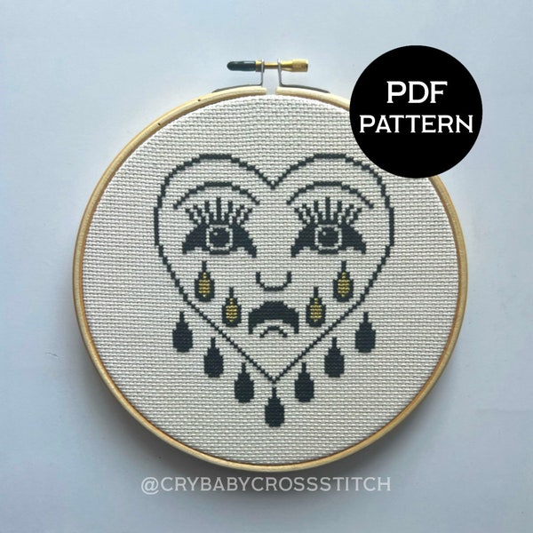 Weeping Heart cross stitch PDF/pattern