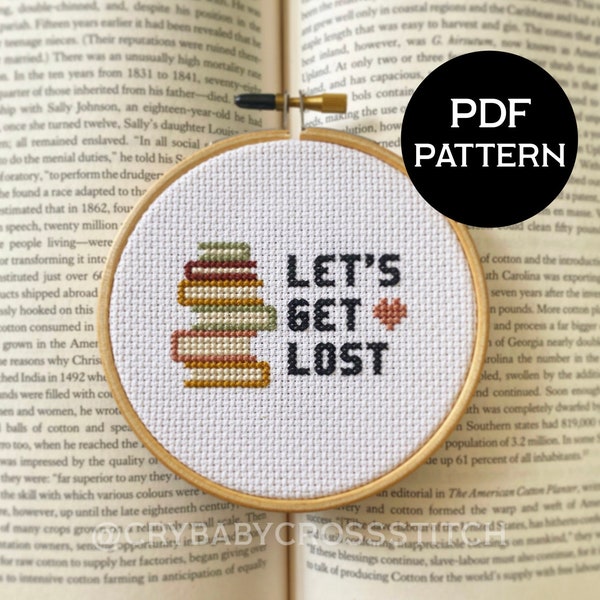 Let's Get Lost cross stitch PDF/pattern