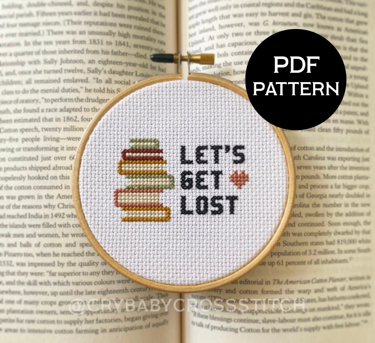 Books Cross stitch pattern PDF Quotes Reading Book lover