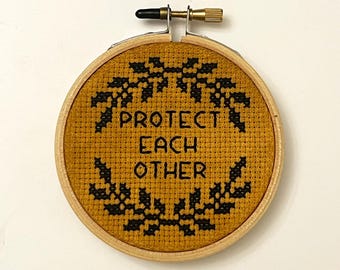 Protect Each Other cross stitch