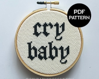 Cry Baby cross stitch PDF/pattern