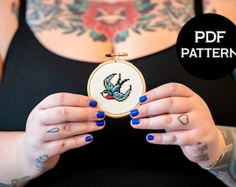 Sparrow cross stitch PDF/pattern