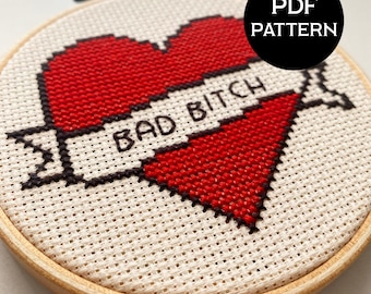 Bad Bitch cross stitch PDF/pattern