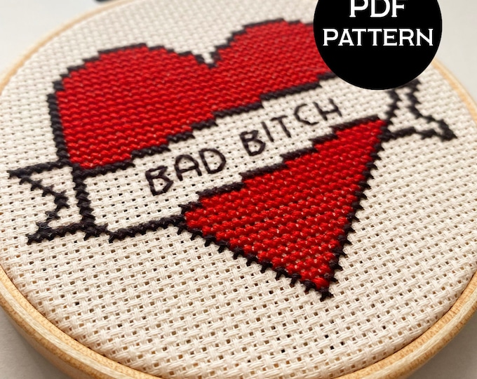 Bad Bitch cross stitch PDF/pattern