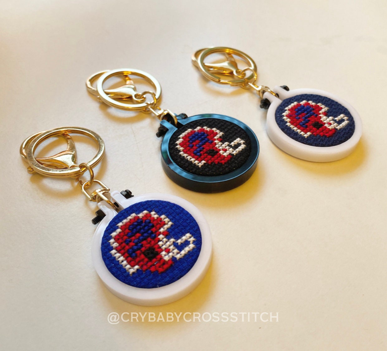 Buffalo Bills cross stitch keychains