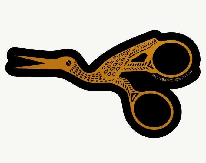 Stork Scissors vinyl sticker