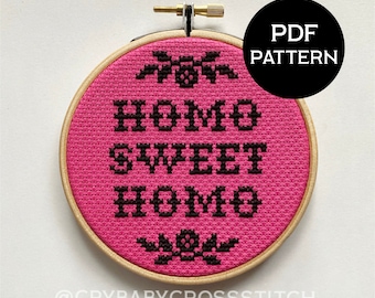 Homo Sweet Homo cross stitch PDF/pattern