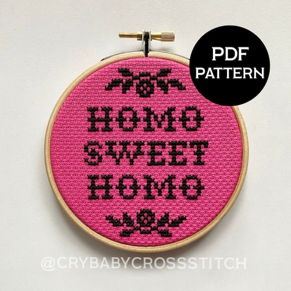 Homo Sweet Homo cross stitch PDF/pattern