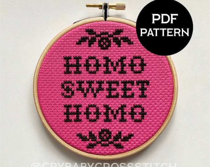 Homo Sweet Homo cross stitch PDF/pattern