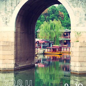 Archway Reflection, Portrait, China photography, Architecture, Boats, Fine art, Nautical