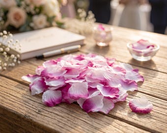 Künstliche Rosenblätter in 8 Farben – Perfekt für Hochzeitstische, Verlobungen und Valentinstagsdekoration