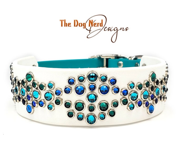 Artistic blingy biothane dog collars & by thedognerddesigns