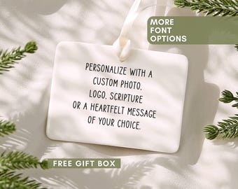Custom Design Christmas Ornament, DIY Personalized Ceramic Ornament, Your Design Here Custom Text Name Photo Ornaments Create your Own Logo