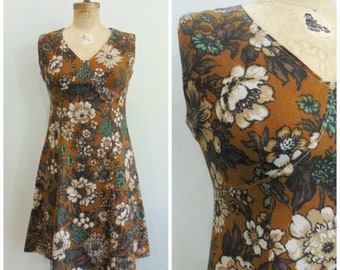 Brown floral dress | Etsy