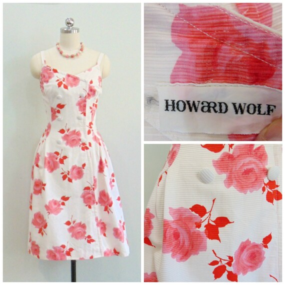 red rose print dress