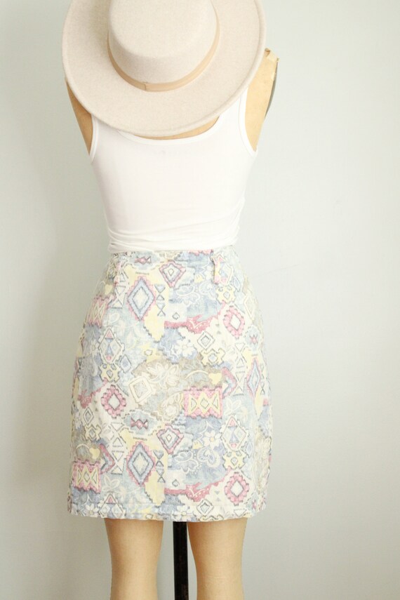 Retro 1990's Washed Out Pastel Tribal Print Bonjo… - image 6