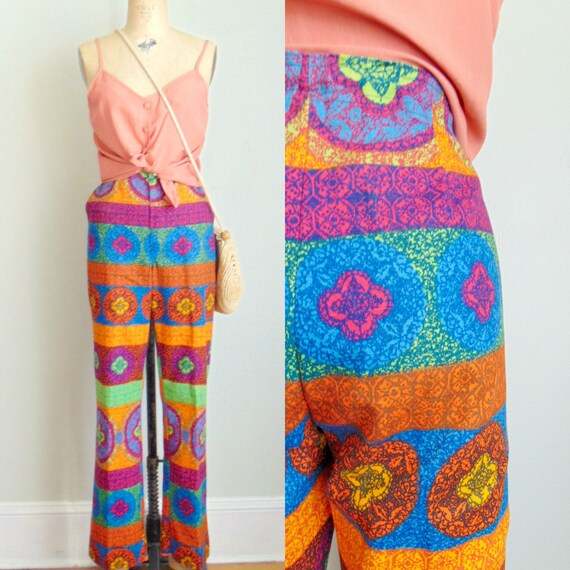 Vintage 1960's Bright Tribal Pants / The Grubb / B