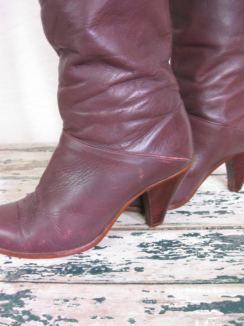 Vintage Oxblood Frye Boots Foldover Cone Heel 6M