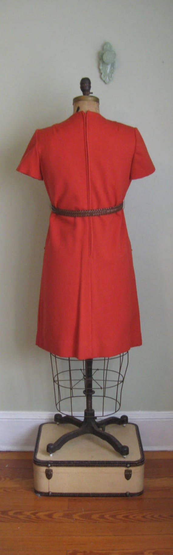 1960's Burnt Marmalade Pocket Dress// Belted// Sh… - image 5