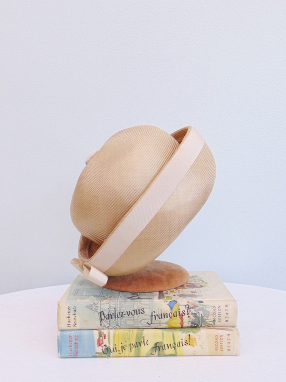 Vintage 1960's Straw Bowler Hat / Alexanders / Ne… - image 2