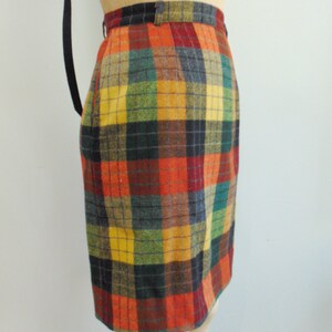 Vintage 1960's Primary Plaid Mini Skirt / Wool Mini / Fall Colors ...
