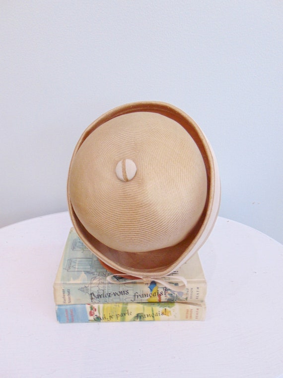 Vintage 1960's Straw Bowler Hat / Alexanders / Ne… - image 4