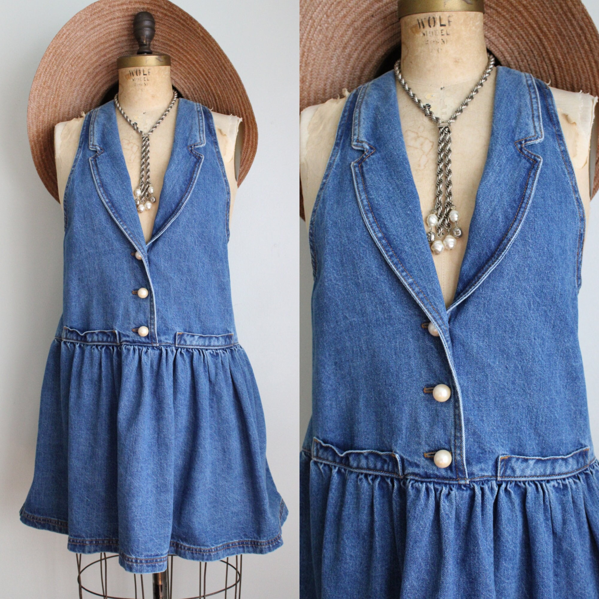 ABS for Ann Taylor Denim Romper Dress 