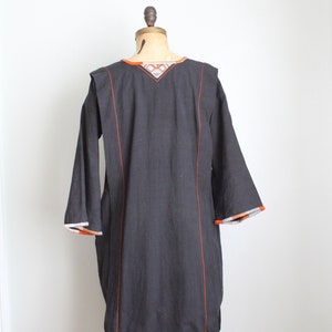 Vintage 1970's Black Linen Tunic Dress. Opus 1. Diana Martin. Size Medium image 7