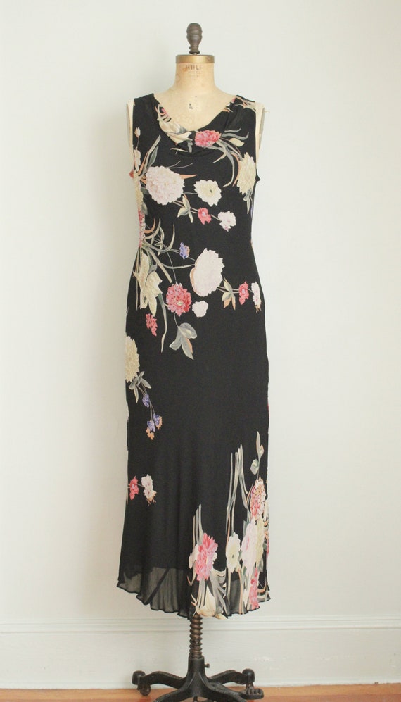 Retro Y2K does 1930's Bias Cut Gown. Floral Print… - image 4