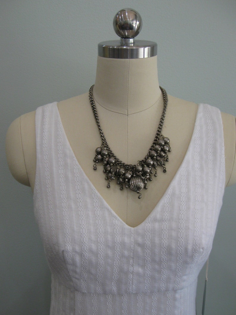 Vintage Silver Bobble Bells Necklace Jingle Bells Silver Chain 1970/'s Silver Tone