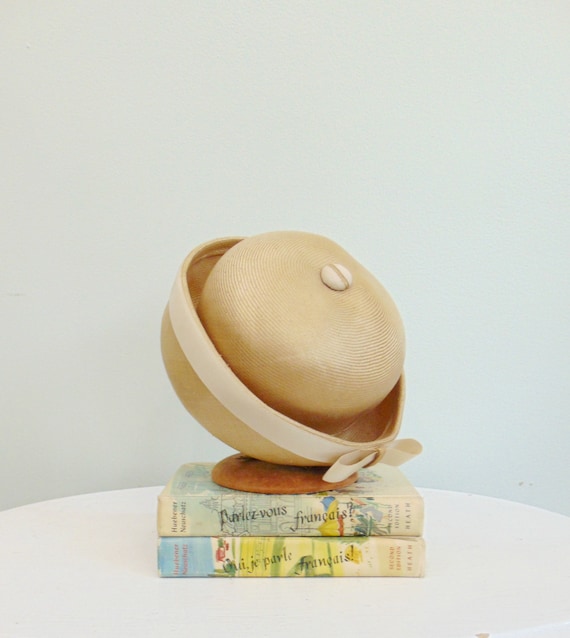 Vintage 1960's Straw Bowler Hat / Alexanders / Ne… - image 9