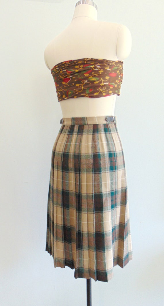 Vintage 1970's Plaid Wrap Skirt / Knee Length / T… - image 6