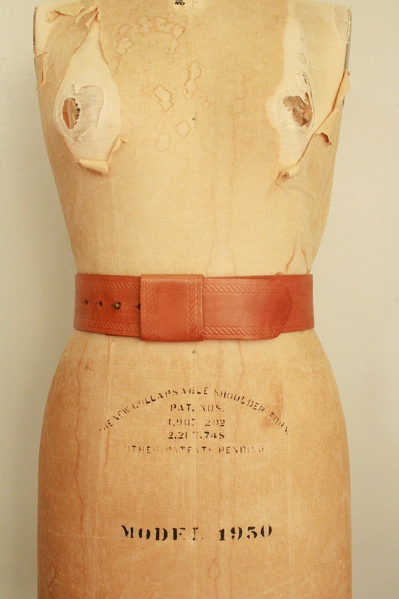 80’s Fashion Statement From London Lamb Leather Wide Corset Belt main image 0